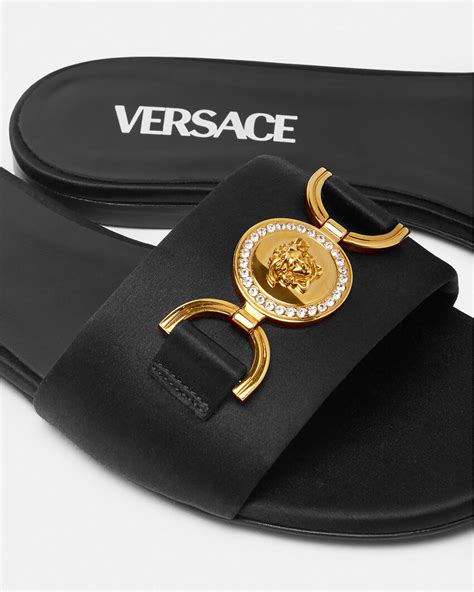 medusa platform sandal versace|medusa '95 satin flat sandals.